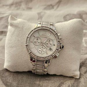 Judith Ripka Stainless Steel & Mother of Pearl Chronograph Watch